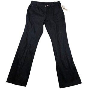 Ruby Rd High Rise Straight Leg Jeans 12 Black Denim Whimsygoth Streetwear Grunge